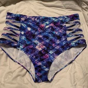 SPACE GEO LATTICE MESH HIGH WAIST SWIM BOTTOM
